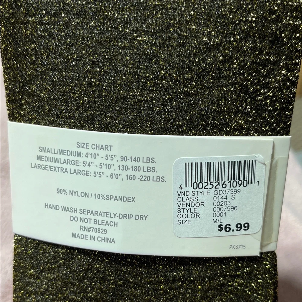 Rue21 Sparkling Black and Gold Tights